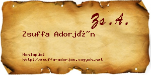 Zsuffa Adorján névjegykártya